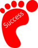 Red Footprint Success Clip Art