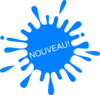 Nouveau Blue Splash Ink Clip Art