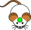 White Mouse W/ Green Cirlce Clip Art