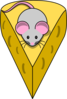 Grey Mouse With Cheese Clip Art