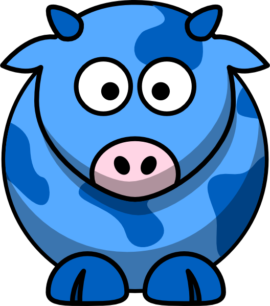 Blue Cow 2 Clip Art at Clker.com - vector clip art online, royalty free