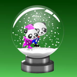 Panda Snowglobe Clip Art