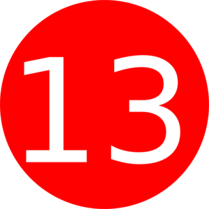 Number 13 Red Background Clip Art