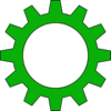 Black Outlined Cog Wheel Clip Art