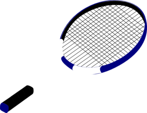 Blue Tennis Racquet  Clip Art