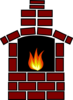 Brick Oven With Flame Clip Art