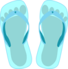 Thong Light Blue With Footprint Clip Art