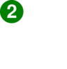White Numeral 2 Inside Green Circle Clip Art