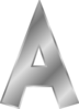 Narrow Silver Capital Letter A Clip Art