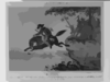 Heroic Cowboy Jump With Horse Clip Art