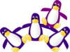 Four Purple Penguins Clip Art