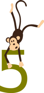 Monkey With Number Clip Art