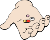Hand Holding Pills Clip Art