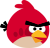 Red Angry Bird Without Outlines (squawking) Clip Art