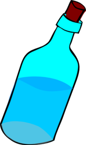 Glass Blue Bottle Full Of Water Clip Art
