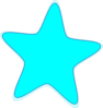 Bright Neon Blue Star Clip Art