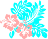 Hibiscus Coral And Aqua Clip Art