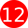 Number 12 Red Background Clip Art