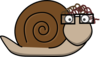 Snail With Glasses And Curls Clip Art