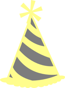 Yellow Gray Party Hat Clip Art
