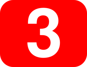 Number 3 Red Background Clip Art