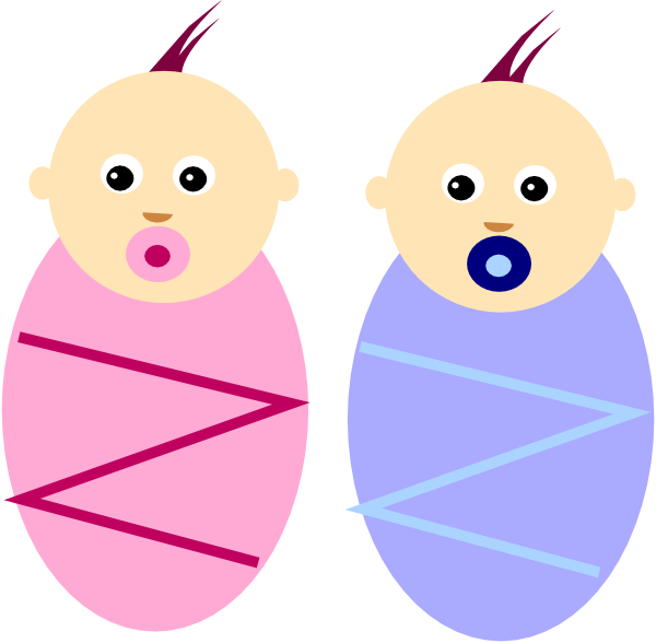 Boy Girl Twin Infants Clip Art at Clker.com - vector clip art online