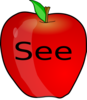 Sight Word Apple Clip Art