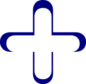 White And Blue Addition Symbol Clip Art