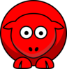Sheep Looking Straight Red Clip Art