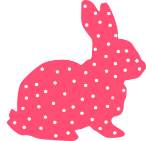 Bunny Polka Dot Silhouette Clip Art