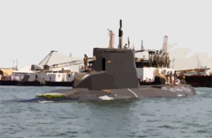 The Royal Danish Navy Submarine Her Danish Majesty S Ship Hdms Saelen Gets Underway Clip Art