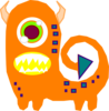 Orange Alien Clip Art