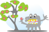 Tree With Apples And A Monster Clip Art