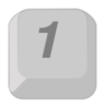 Keyboard Number One Gray Light Clip Art