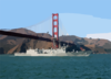 Uss Sides Passes Under Golden Gate Bridge. Clip Art