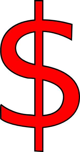 Red Dollar Sign Clip Art at Clker.com - vector clip art online, royalty