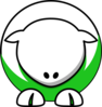 Sheep - White On Green No Eyeballs No Sockets Clip Art