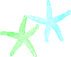 Turquoise And Lime Green Starfish Clip Art