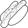 B&w Jumbo Hot Dog Clip Art