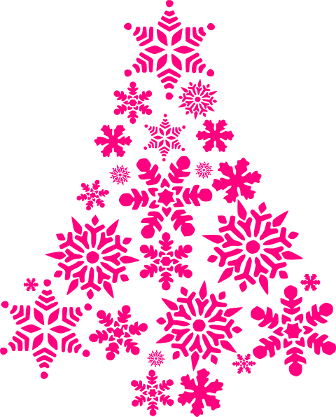 Pink Snowflake Tree Clip Art at Clker.com - vector clip art online