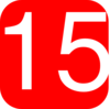 Red, Rounded, Square With Number 15 Clip Art