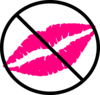 No Kiss Zone Hot Pink Clip Art