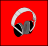 Headphones Red Background Clip Art