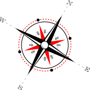 Red Black Compass Clip Art