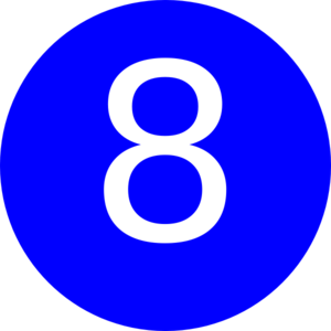 Number 8 Blue Background Clip Art
