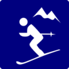Skier Mountain Blue Clip Art