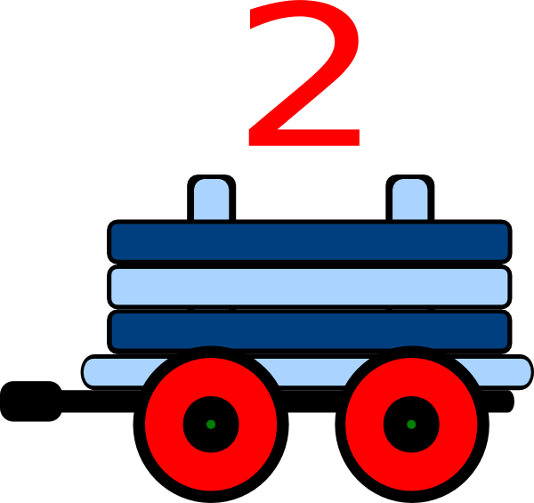 Toot Toot Train Carriage With 2 In Blue Clip Art at Clker.com - vector