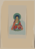 [religious Figure, Possibly Buddha, Sitting On A Lotus, Facing Front, With Blue/green Halo Behind His Head] Clip Art