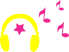 Headphones With Musical Notes Clip Art