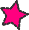 Pink Dotted Star Clip Art